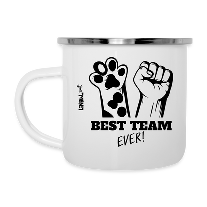 LiNBW. Emaille-Tasse Best Team Ever - Weiß