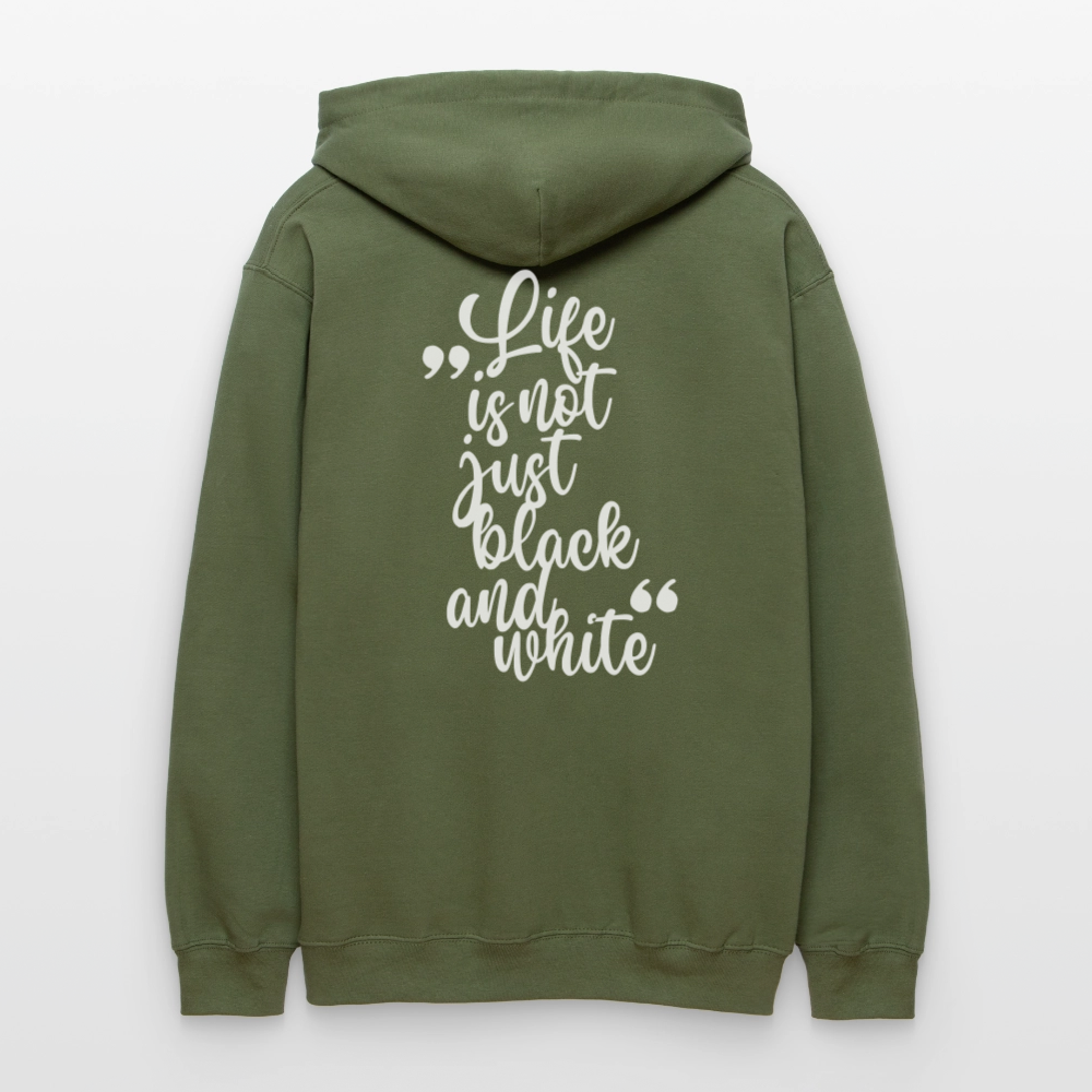 LiNBW. Männer & Frauen Hoodie Life is not just black and white - Militärgrün