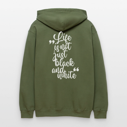 LiNBW. Männer & Frauen Hoodie Life is not just black and white - Militärgrün