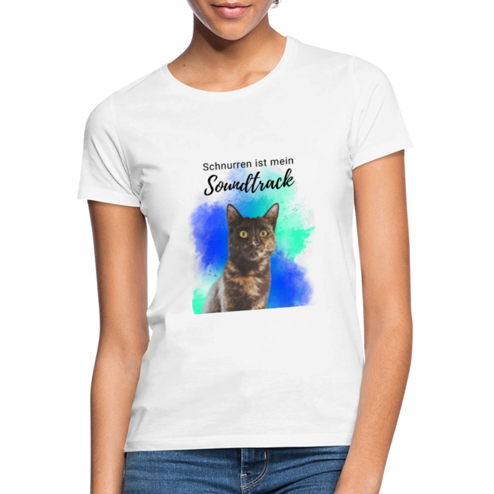 LiNBW. Frauen T-Shirt Schnurren ist mein Soundtrack - Weiß