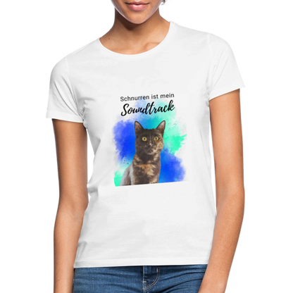 LiNBW. Frauen T-Shirt Schnurren ist mein Soundtrack - Weiß