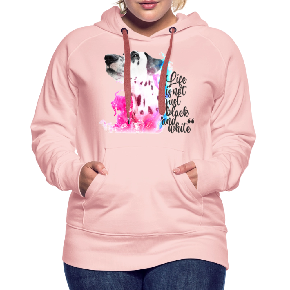 LiNBW. Frauen Hoodie Dalmatiner Life is not just black and white - Kristallrosa