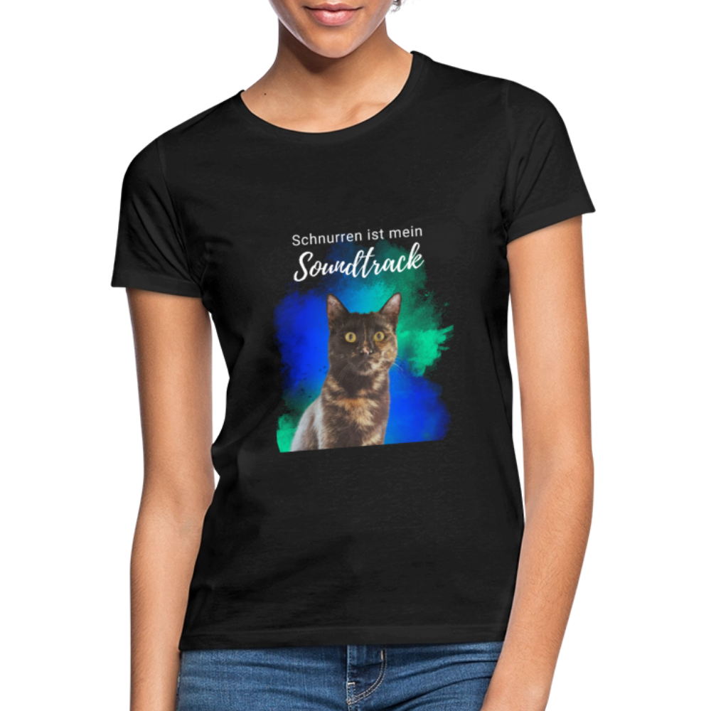LiNBW. Frauen T-Shirt Schnurren ist mein Soundtrack - Schwarz