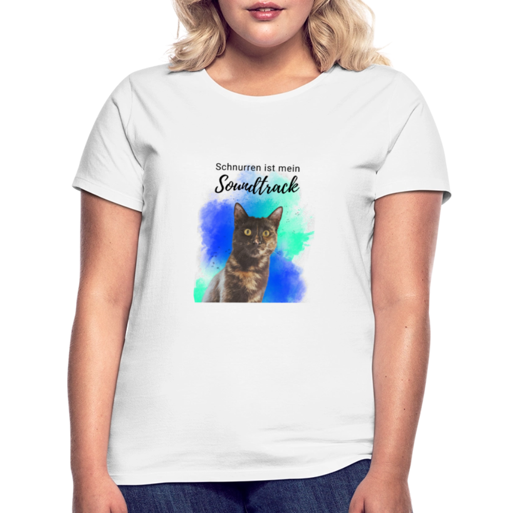 LiNBW. Frauen T-Shirt Schnurren ist mein Soundtrack - Weiß