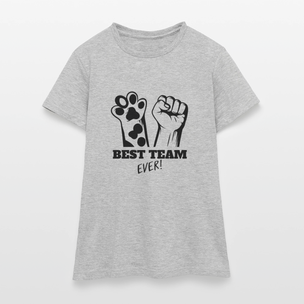 LiNBW. Frauen T-Shirt Best Team Ever - Grau meliert