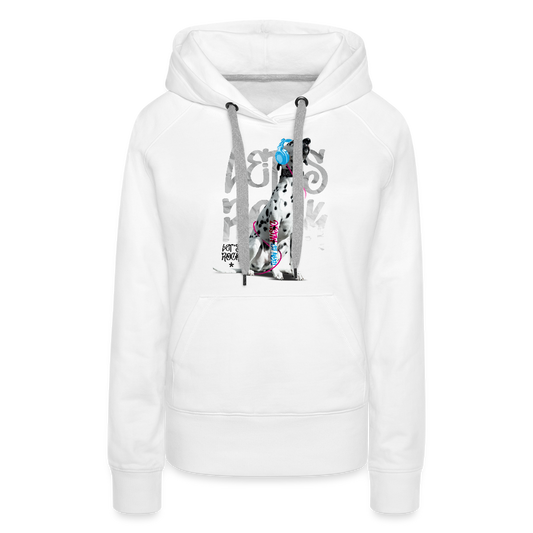 LiNBW. Frauen Hoodie Dalmatiner Let's Rock - Weiß