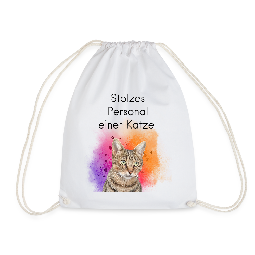 LiNBW. Turnbeutel Stolzes Personal einer Katze - Weiß