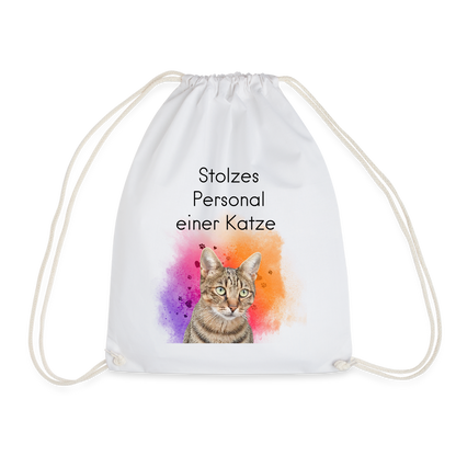 LiNBW. Turnbeutel Stolzes Personal einer Katze - Weiß