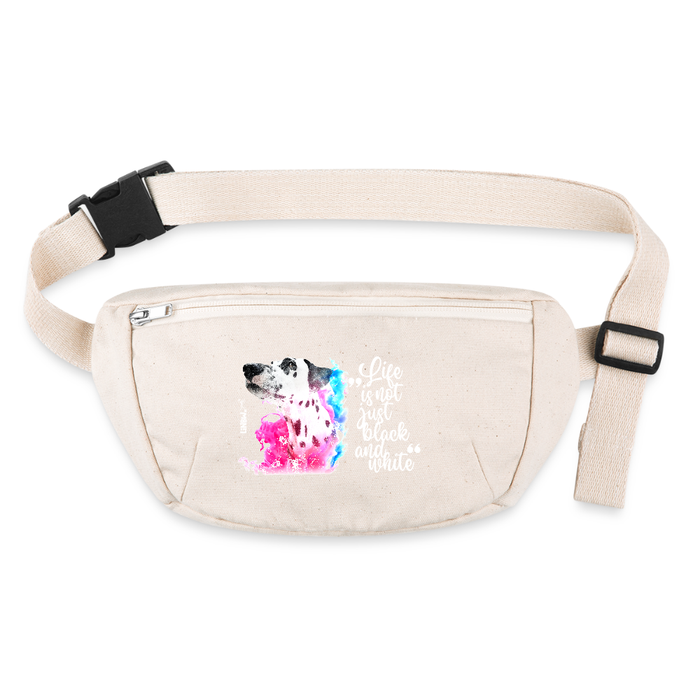LiNBW. Recycelte Gürteltasche Dalmatiner Life is not just black and white - Naturweiß