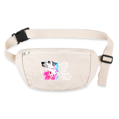 LiNBW. Recycelte Gürteltasche Dalmatiner Life is not just black and white - Naturweiß