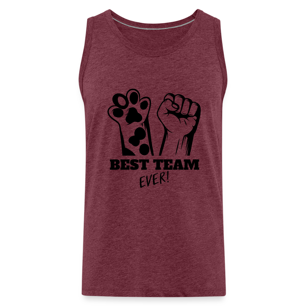 LiNBW. Männer Tank-Top Best Team Ever - Bordeauxrot meliert