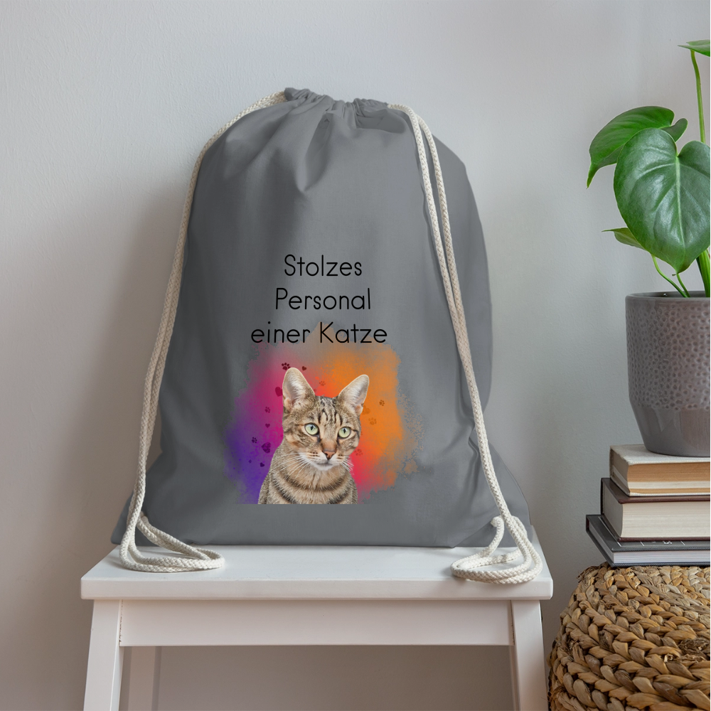 LiNBW. Turnbeutel Stolzes Personal einer Katze - Grau