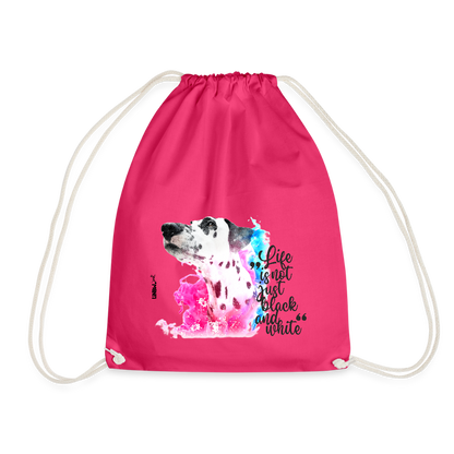 LiNBW. Turnbeutel Dalmatiner Life is not just black and white - Fuchsia