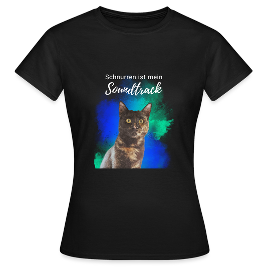 LiNBW. Frauen T-Shirt Schnurren ist mein Soundtrack - Schwarz