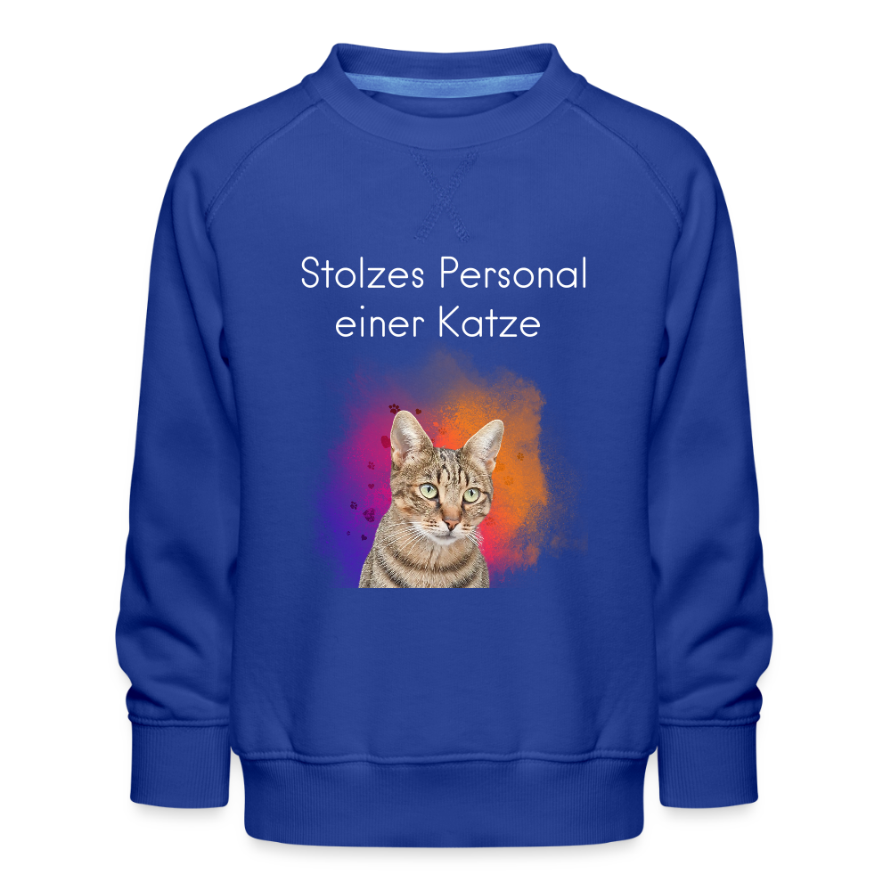 LiNBW. Kinder Pullover Stolzes Personal einer Katze - Royalblau