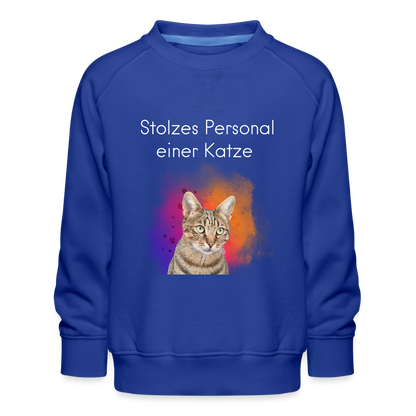 LiNBW. Kinder Pullover Stolzes Personal einer Katze - Royalblau
