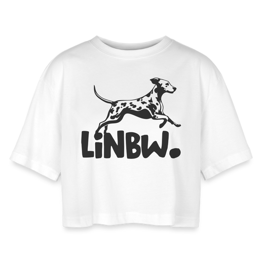LiNBW. Frauen Cropped T-Shirt - Weiß