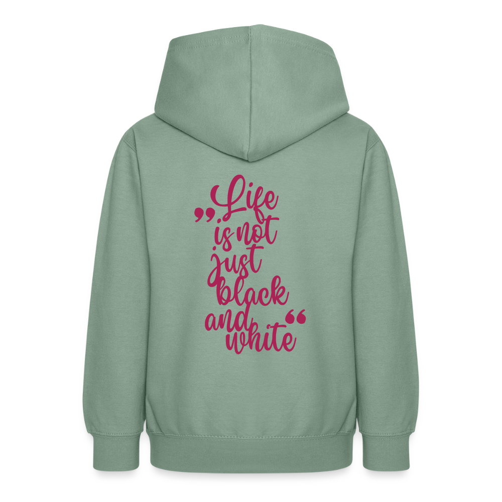 LiNBW. Teenager Hoodie Life is not just black and white - Graugrün