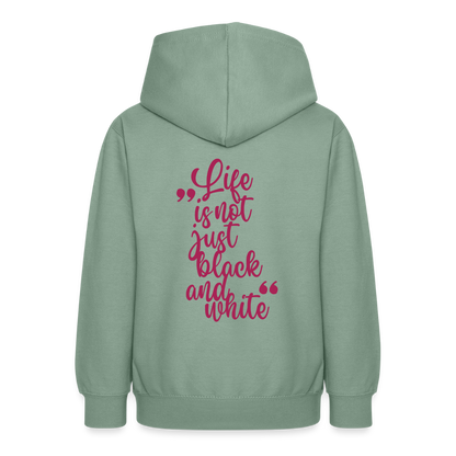 LiNBW. Teenager Hoodie Life is not just black and white - Graugrün