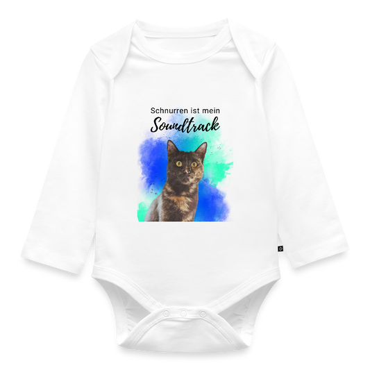 Baby-Body „Schnurren ist mein Soundtrack“ – Katzenliebe zum Anziehen - Weiß