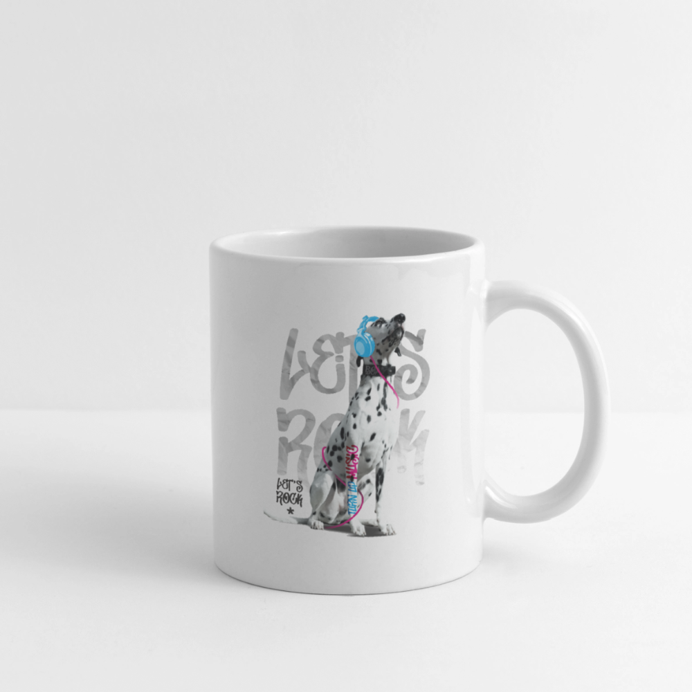 LiNBW. Keramiktasse Dalmatiner Let's Rock - Weiß