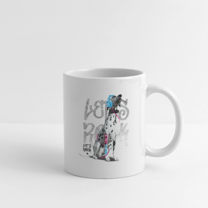 LiNBW. Keramiktasse Dalmatiner Let's Rock - Weiß