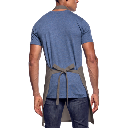 Kochschürze mit Spruch „Life is not just black and white“ – Statement für Küche & Grill - Grau