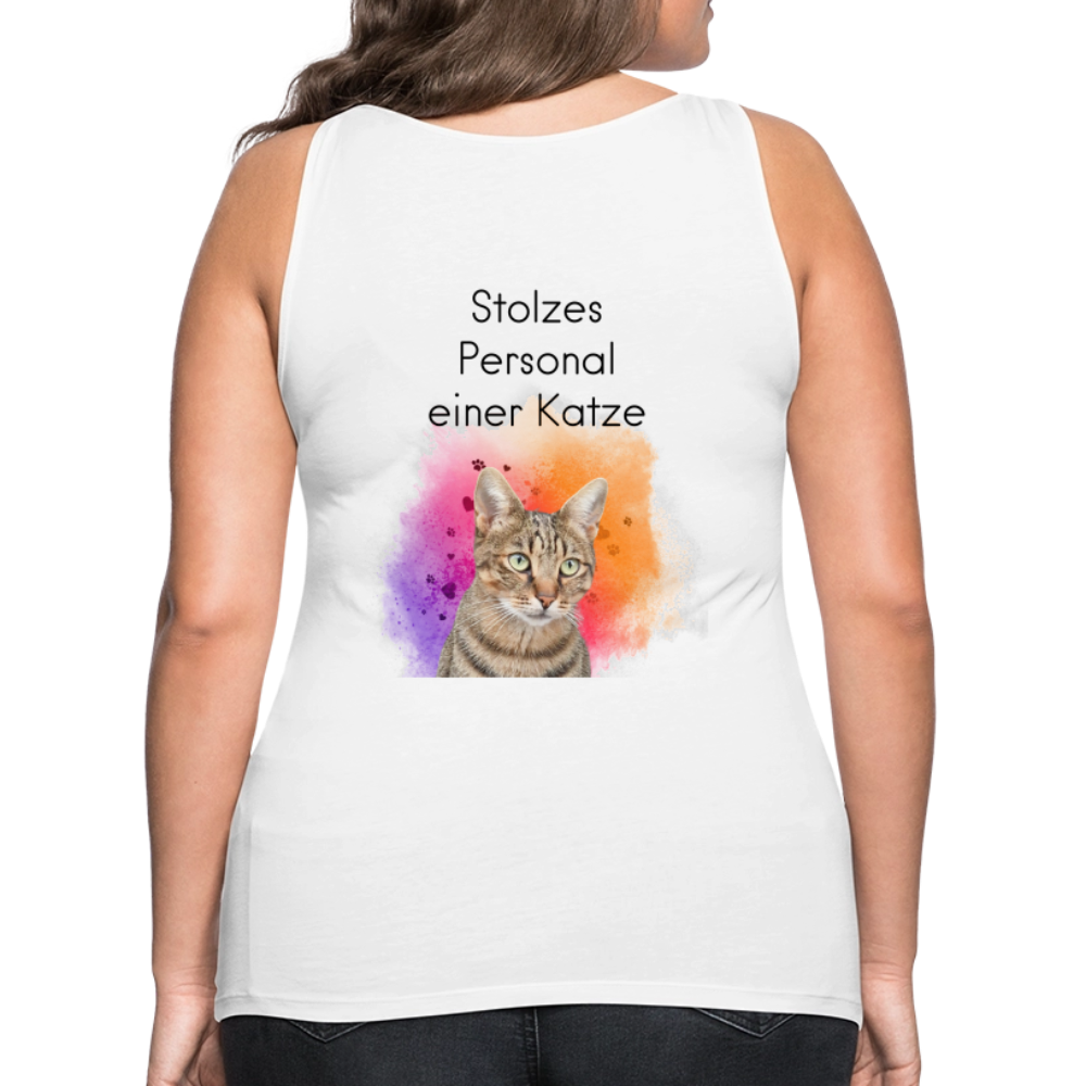 LiNBW. Frauen Tank-Top Stolzes Personal einer Katze - Weiß