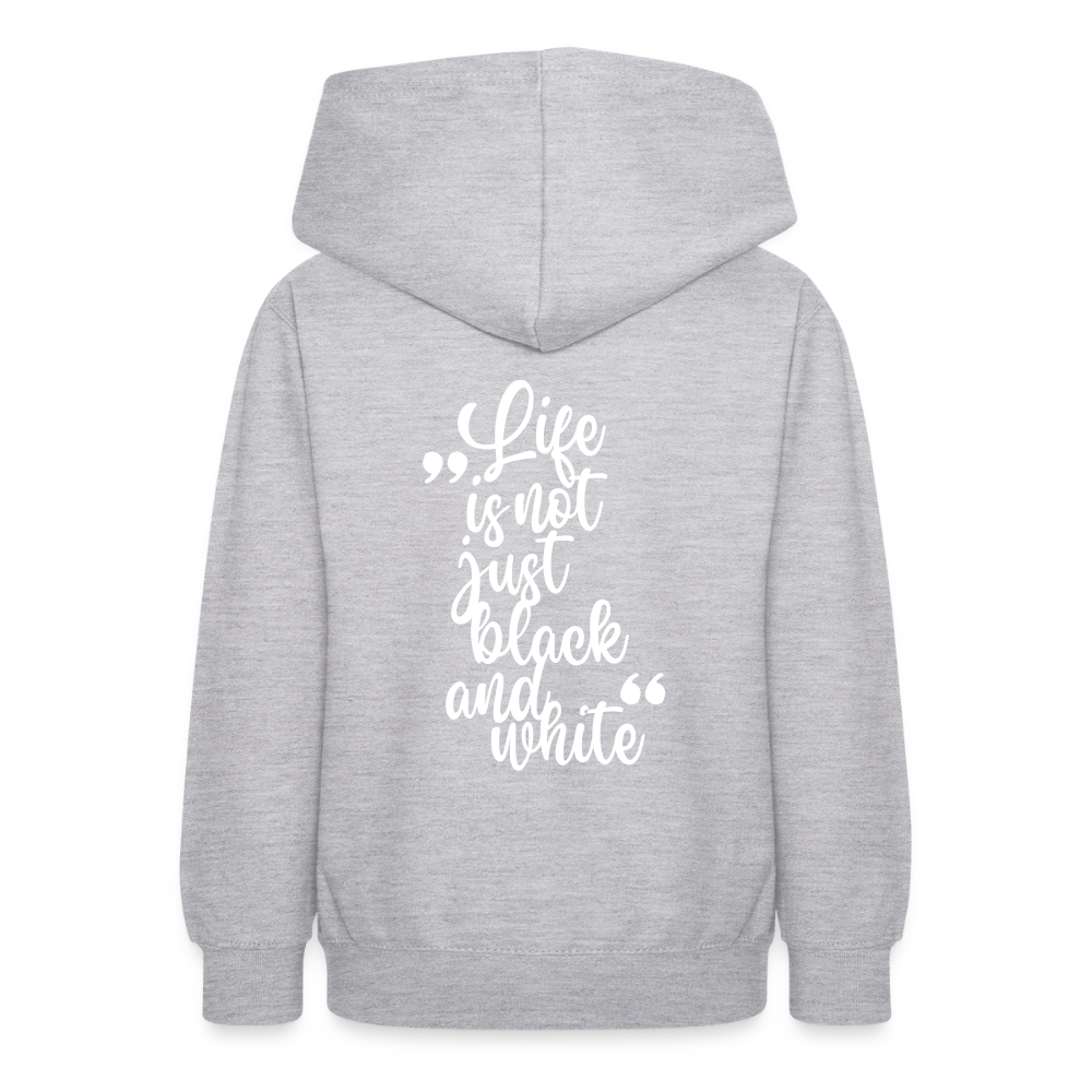 LiNBW. Teenager Hoodie Life is not just black and white - Hellgrau meliert