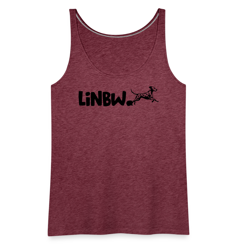 LiNBW. Frauen Tank-Top Life is not just black and white - Bordeauxrot meliert