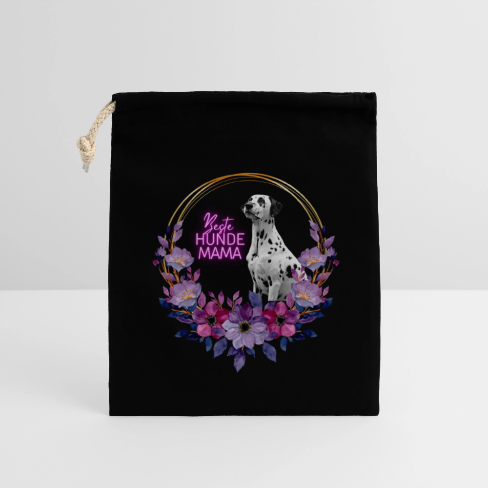LiNBW. Baumwollbeutel Dalmatiner Beste Hundemama - Schwarz