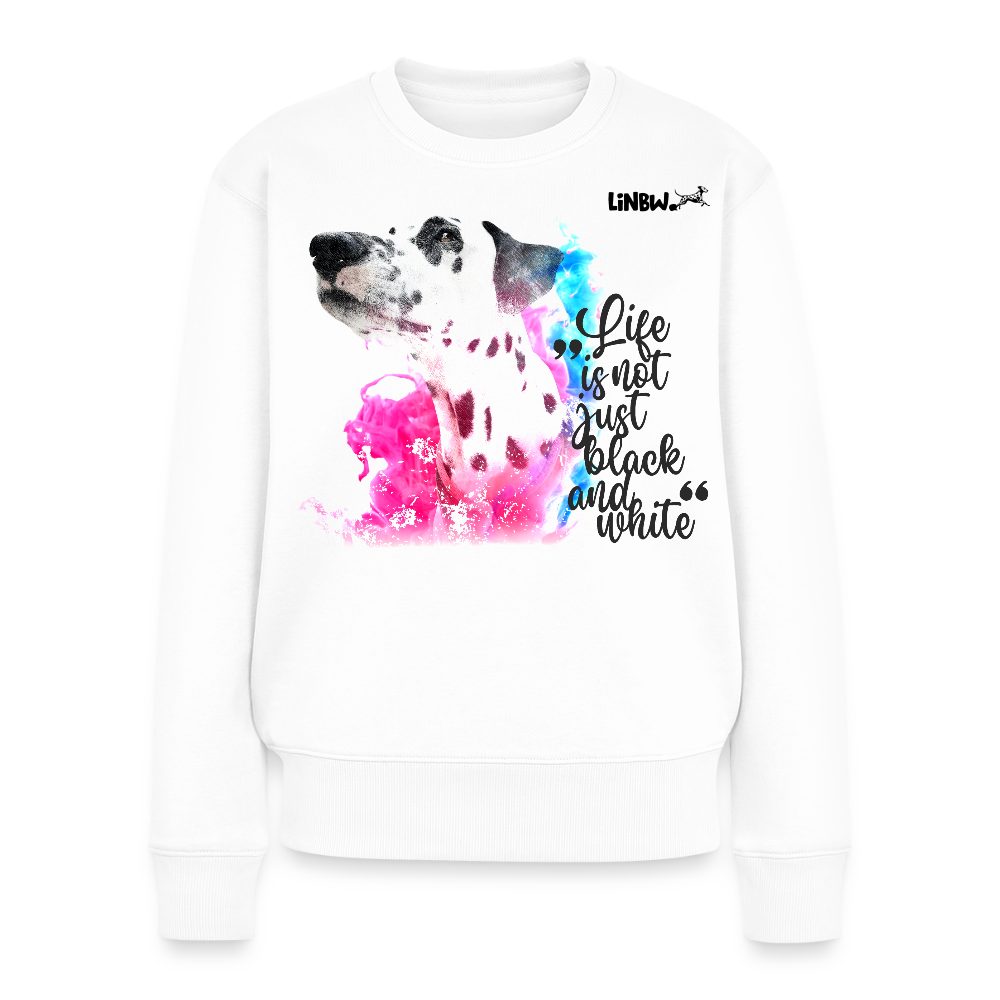 Damen Pullover „Boa Farbsplash“ – Weiß – Life is not just black and white 🐾 - Weiß