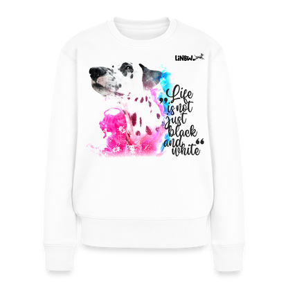Damen Pullover „Boa Farbsplash“ – Weiß – Life is not just black and white 🐾 - Weiß