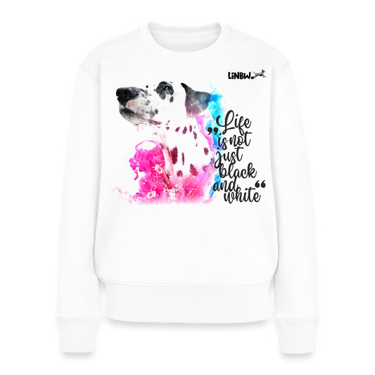 Damen Pullover „Boa Farbsplash“ – Weiß – Life is not just black and white 🐾 - Weiß