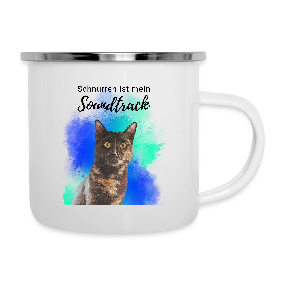 LiNBW. Emaille-Tasse Schnurren ist mein Soundtrack - Weiß