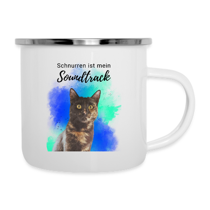 LiNBW. Emaille-Tasse Schnurren ist mein Soundtrack - Weiß