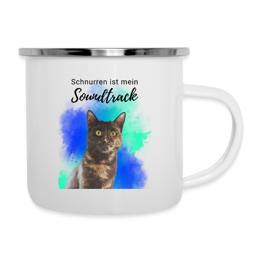 LiNBW. Emaille-Tasse Schnurren ist mein Soundtrack - Weiß