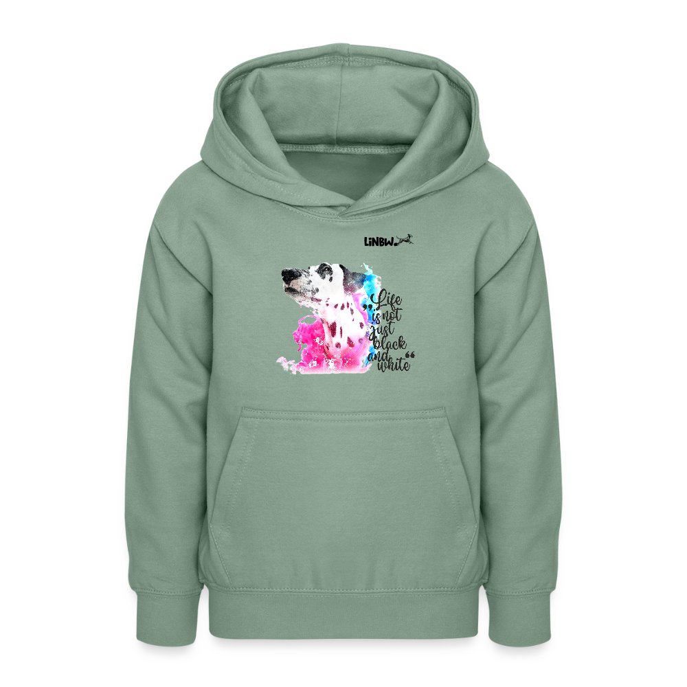 LiNBW. Teenager Hoodie Dalmatiner Life is not just black and white - Graugrün