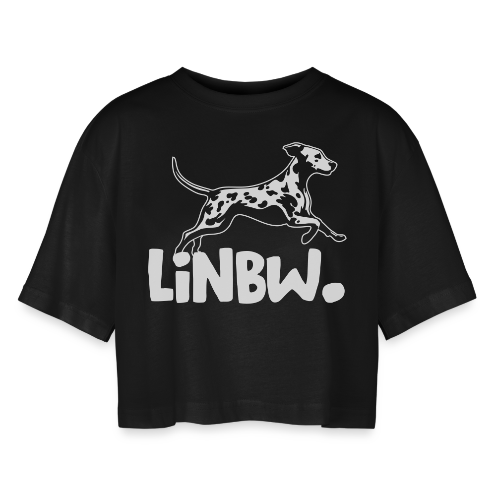 LiNBW. Frauen Cropped T-Shirt - Schwarz