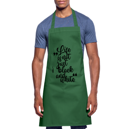 Kochschürze mit Spruch „Life is not just black and white“ – Statement für Küche & Grill - Grün