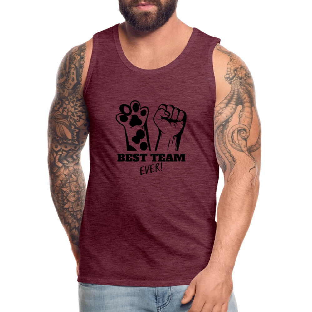 LiNBW. Männer Tank-Top Best Team Ever - Bordeauxrot meliert