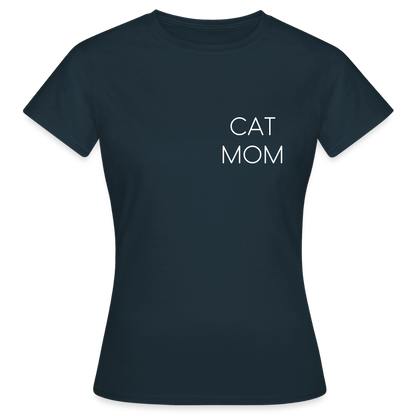 LiNBW. Frauen T-Shirt Stolzes Personal einer Katze - Navy