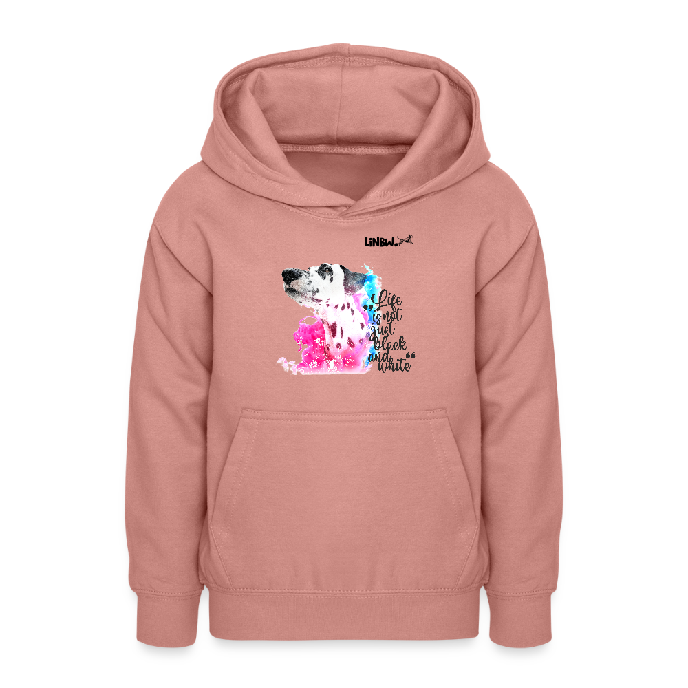 LiNBW. Teenager Hoodie Dalmatiner Life is not just black and white - Altrosa