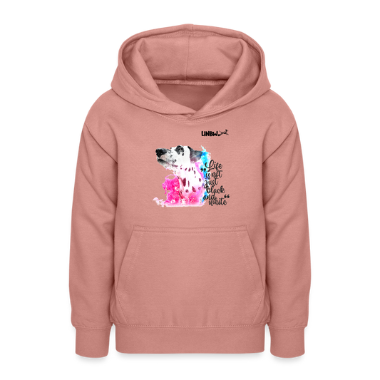 LiNBW. Teenager Hoodie Dalmatiner Life is not just black and white - Altrosa