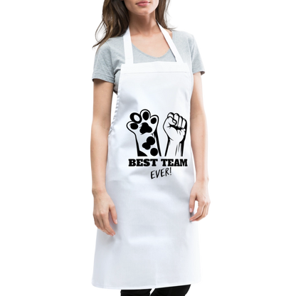 Kochschürze „Best Team Ever!“ – Mensch & Tier, unschlagbar vereint - Weiß