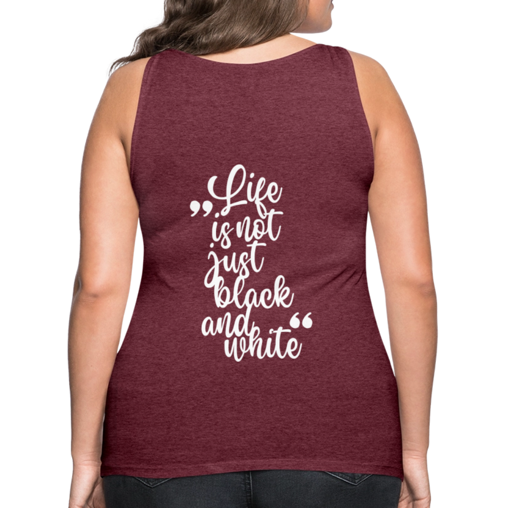 LiNBW. Frauen Tank-Top Life is not just black and white - Bordeauxrot meliert