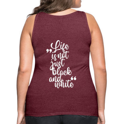 LiNBW. Frauen Tank-Top Life is not just black and white - Bordeauxrot meliert