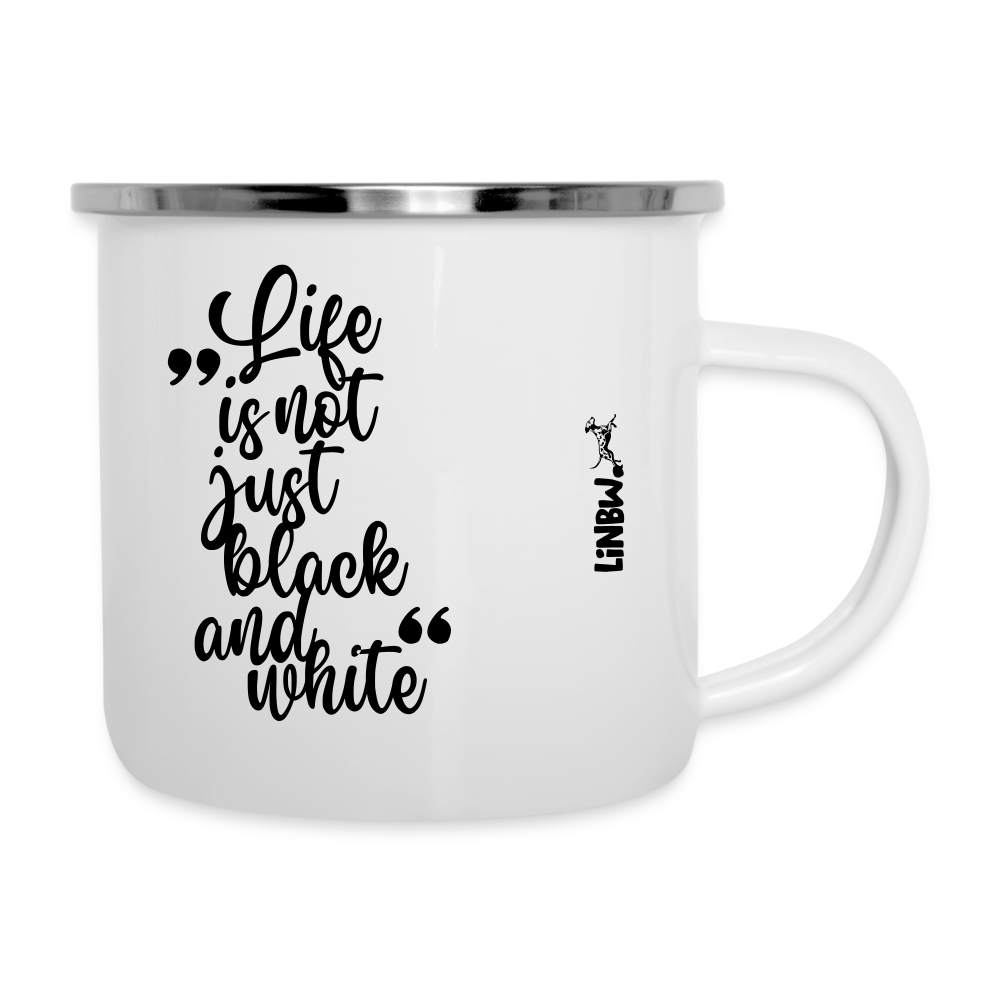 LiNBW. Emaille-Tasse Life is not just black and white - Weiß