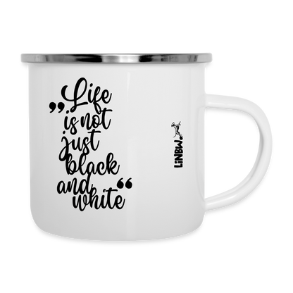 LiNBW. Emaille-Tasse Life is not just black and white - Weiß