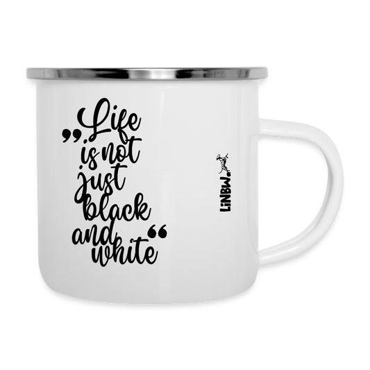 LiNBW. Emaille-Tasse Life is not just black and white - Weiß
